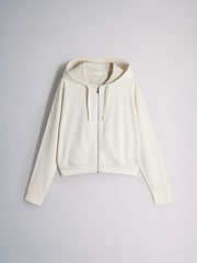 The Set 2 Pack Loopback Zip Up Hoodies Light Blue/Cream - Image 8 of 10