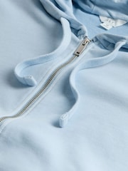 The Set 2 Pack Loopback Zip Up Hoodies Light Blue/Cream - Image 9 of 10