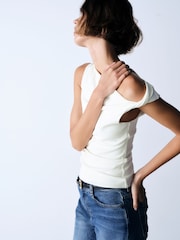 The Set 2 Pack Twist Cowl Tops Cream/Black - Image 1 of 6