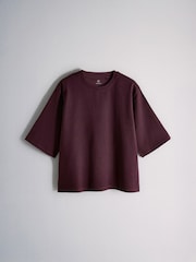 The Set 2 Pack Heavyweight Skirt and T-Shirt Co ord Plum - Image 2 of 5