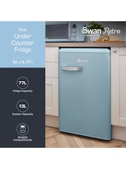 Swan Blue Retro Under Counter Fridge - Image 2 of 9