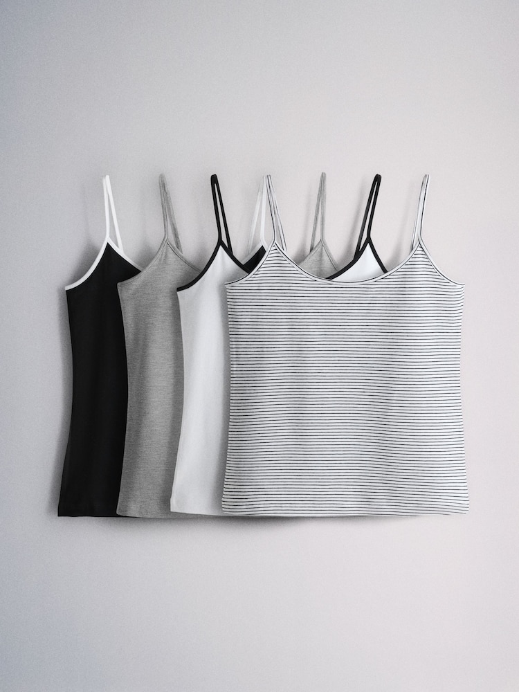 The Set 4 Pack Strappy Cami Vests - صورة 1 من 7