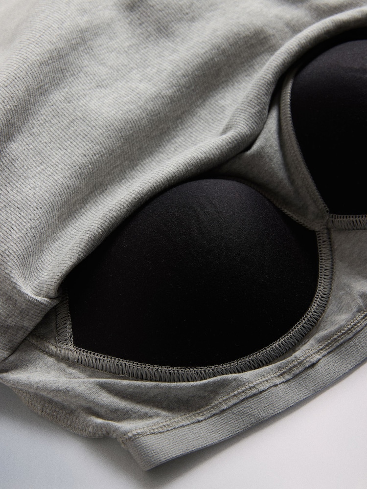 The Set 2 Pack Hidden Support Cap Sleeve T-Shirt Grey Marl/Black - Image 7 of 7