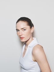 The Set 3 Pack Ribbed Collar Polo Tops Dark Navy/Taupe Brown/White - Image 5 of 6