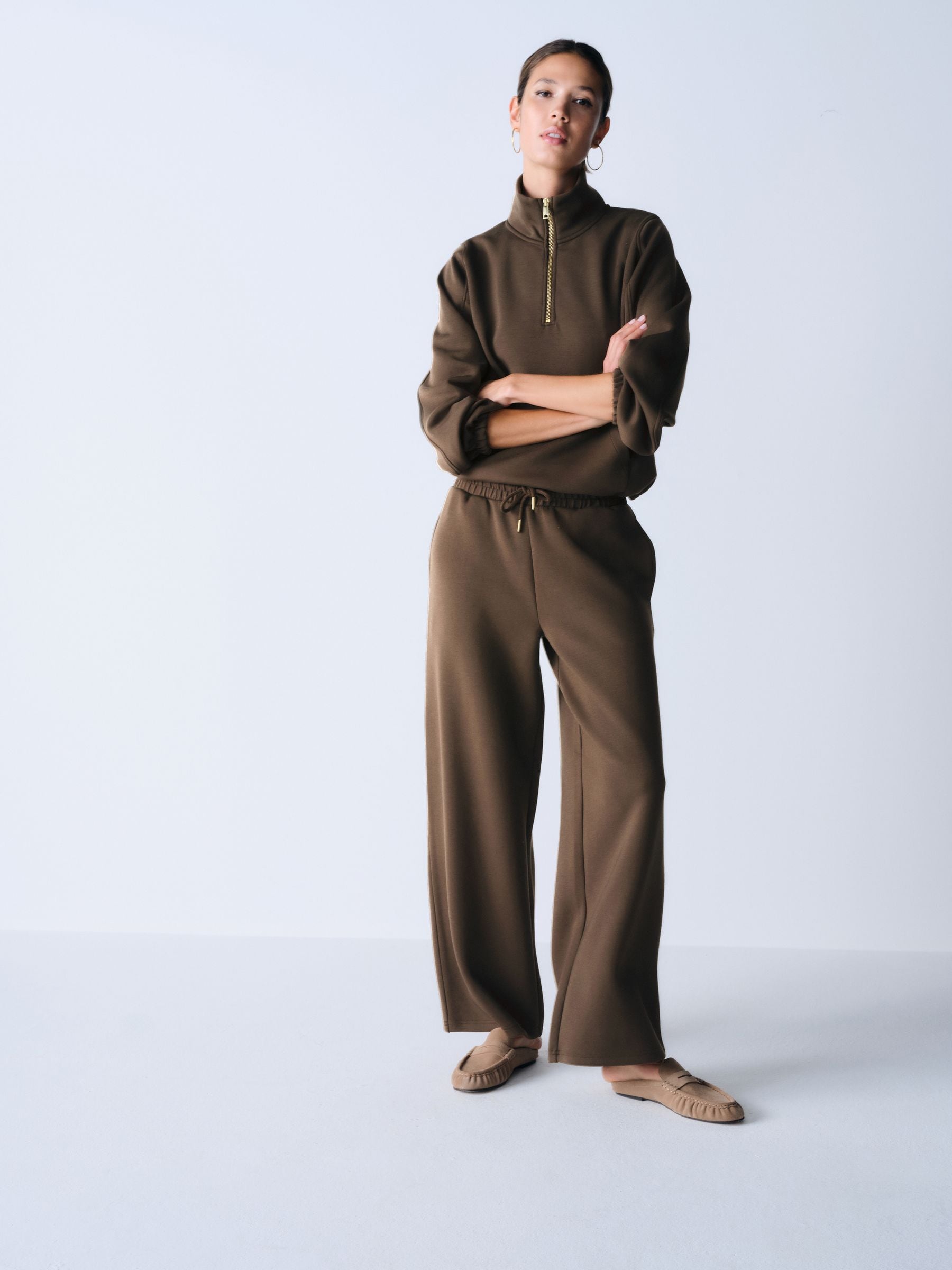 Buy The Set 2 Piece Quarter Zip and Wide Leg Joggers Tracksuit Co