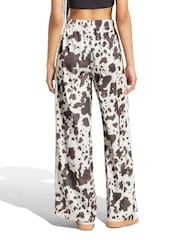 adidas Originals Animal Cow Print Satin Wide Leg Trousers - Image 2 of 6