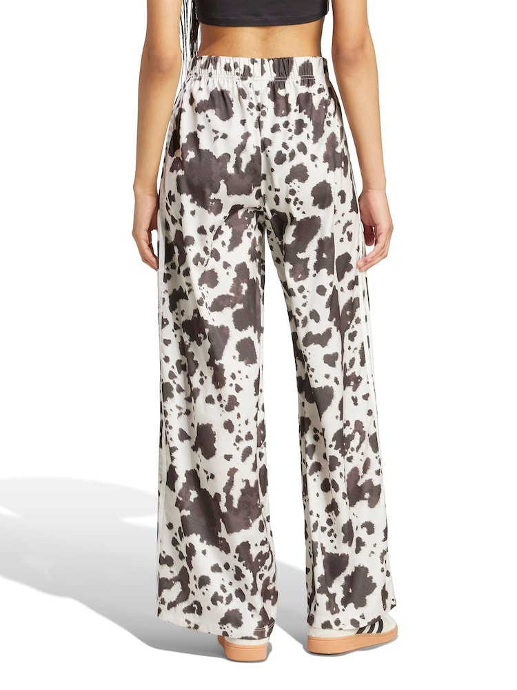 adidas Originals Animal Cow Print Satin Wide Leg Trousers - Image 2 of 6