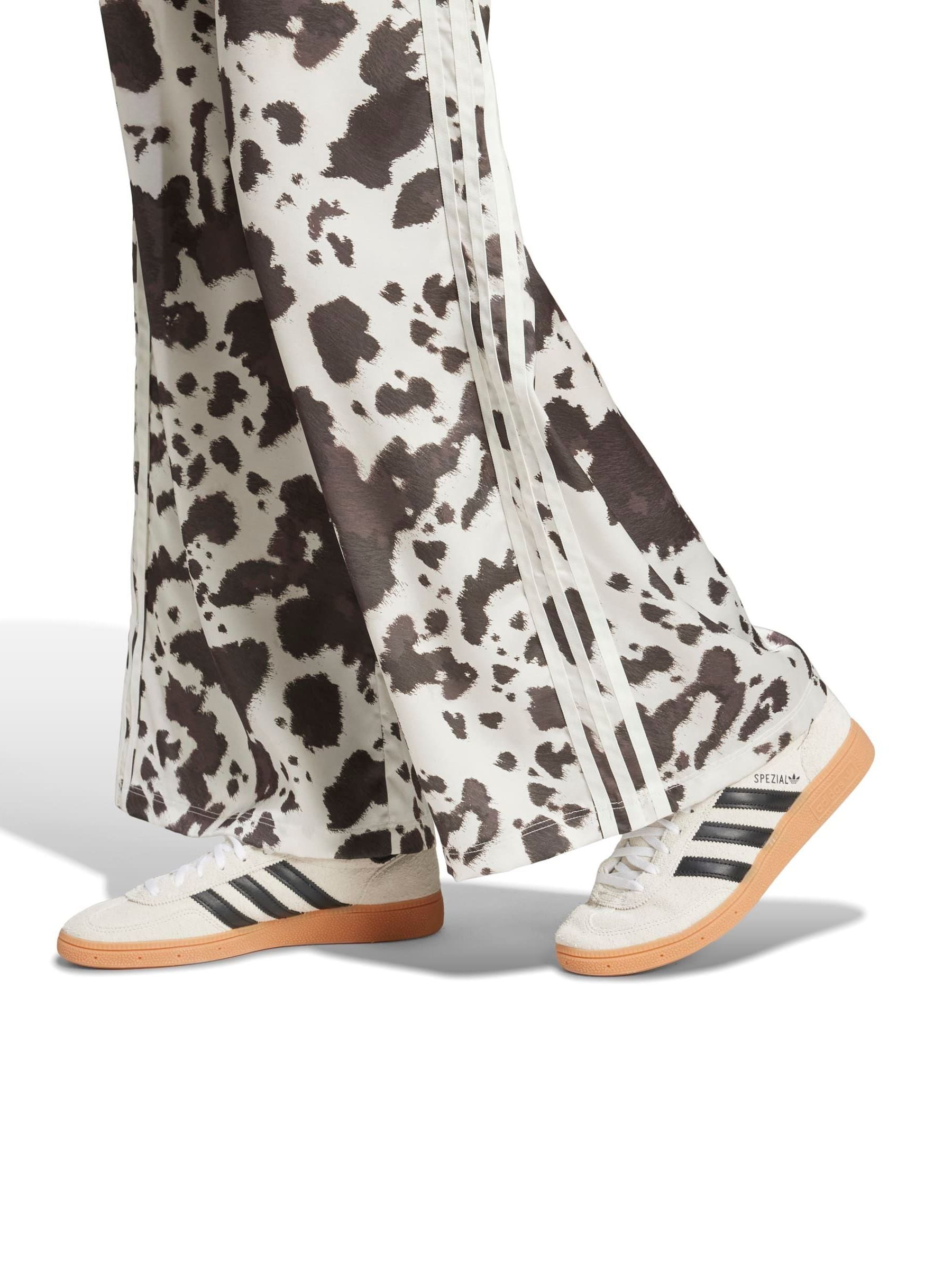 Buy adidas Originals Animal Cow Print Satin Wide Leg Trousers from