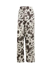 adidas Originals Animal Cow Print Satin Wide Leg Trousers - Image 6 of 6