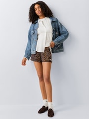 adidas Originals Animal Animal Print Satin Shorts - Image 2 of 6