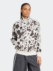 adidas Originals Animal Cow Print Satin Track Top - Image 1 of 6