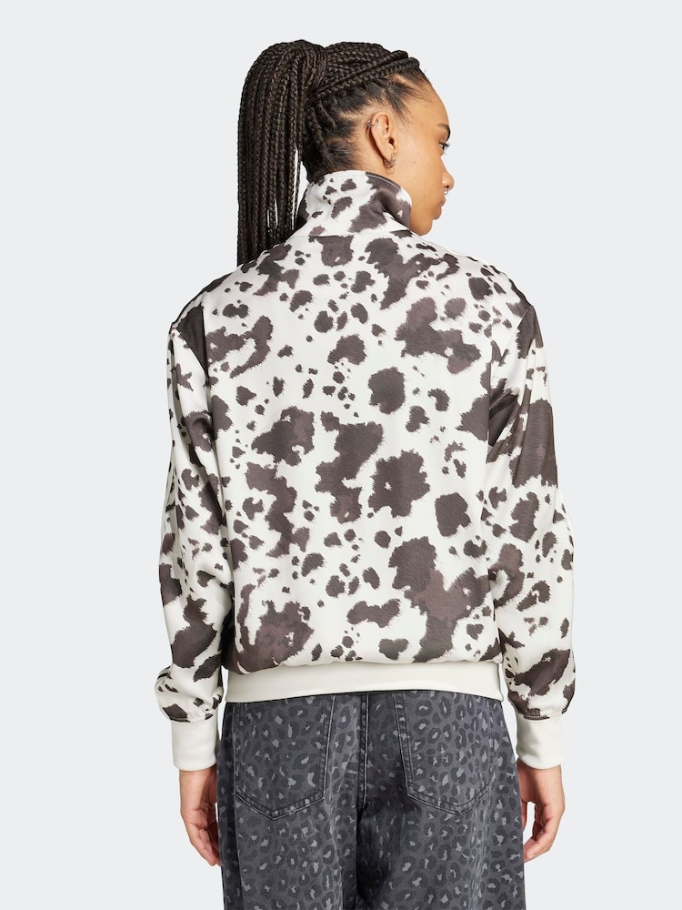 adidas Originals Animal Cow Print Satin Track Top - Image 2 of 6 adidas Originals Animal Cow Print Satin Track Top - Image 2 of 6