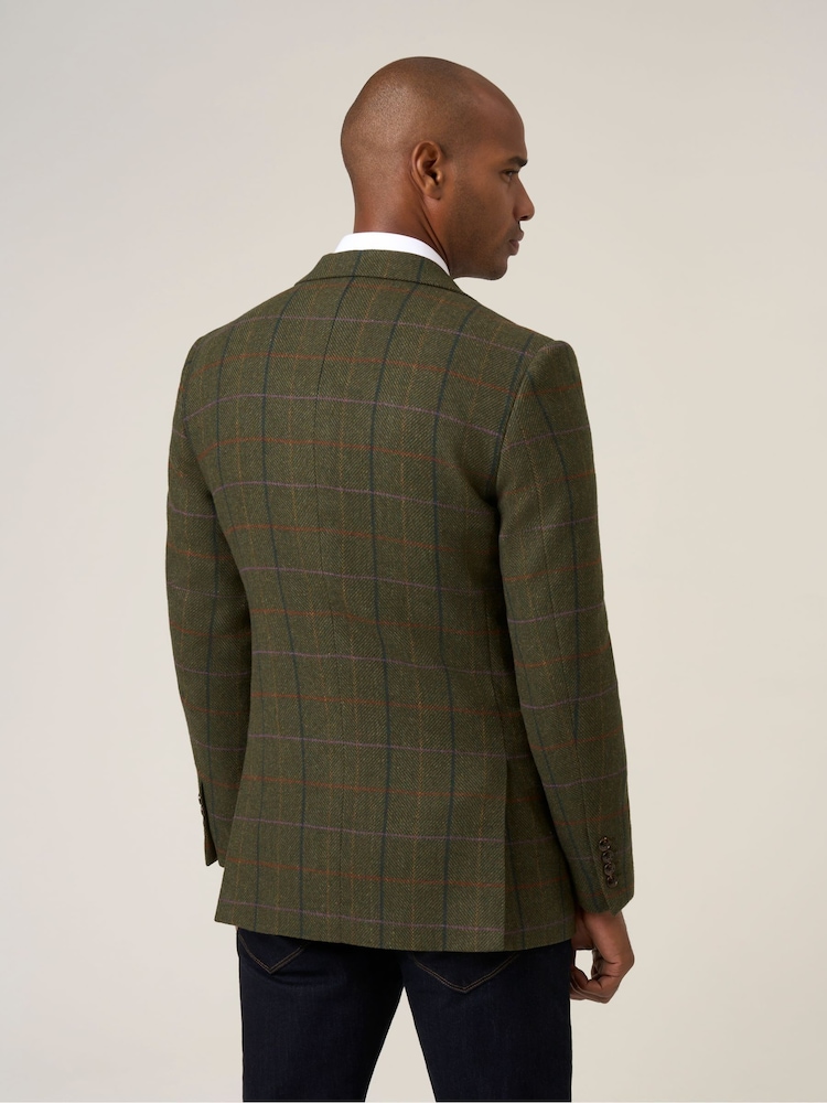 Skopes Green Horden Tailored Fit Country Check Jacket - Image 2 of 7