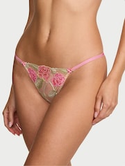 Victoria's Secret Sweet Melody Pink G-String Embroidered Knickers - Image 1 of 3