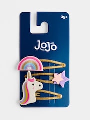 JoJo Maman Bébé Pink Unicorn 3-Pack Clips - Image 1 of 4