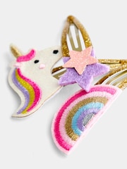 JoJo Maman Bébé Pink Unicorn 3-Pack Clips - Image 4 of 4