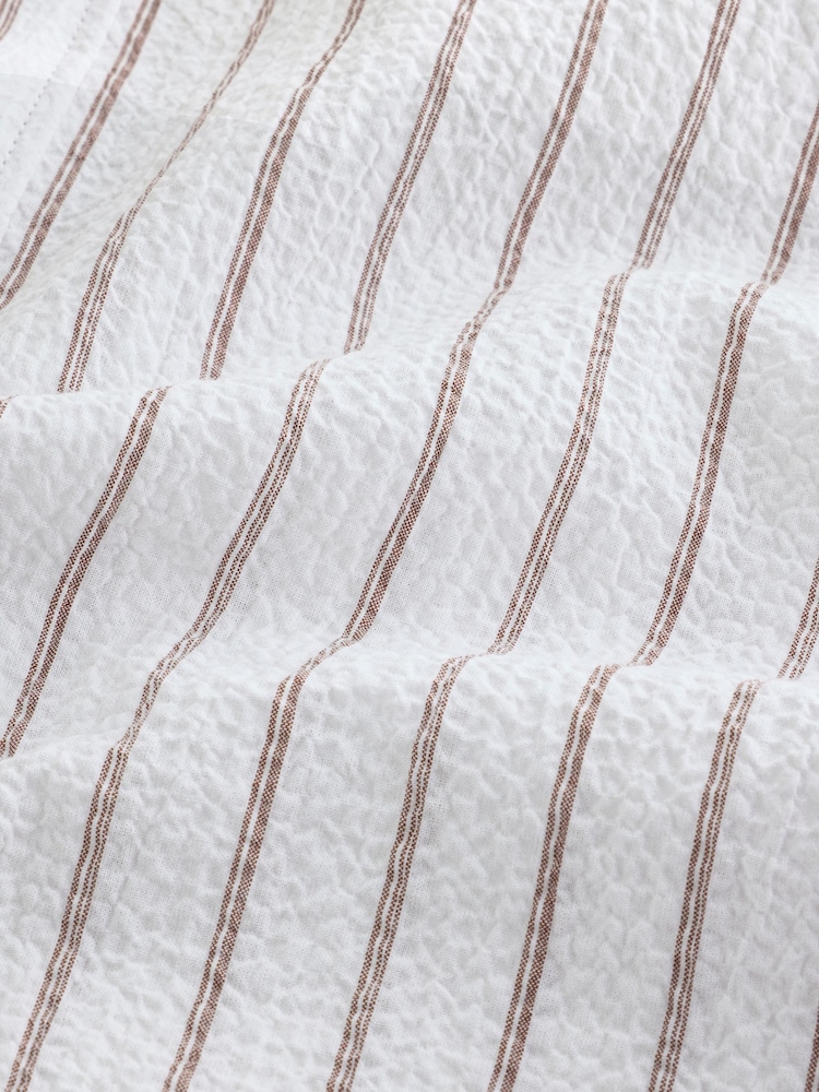 Neutral Regular Fit Seersucker Short Sleeve Smart Shirt - Image 3 of 3