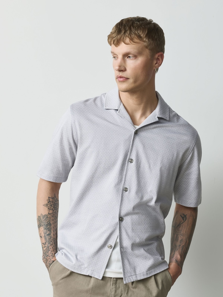 Grey Jersey Geometric Print Shirt - Image 2 of 4