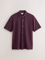 Red Textured Jersey Short Sleeve Shirt - Image 1 of 3