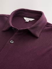 Red Textured Jersey Short Sleeve Shirt - Image 3 of 3