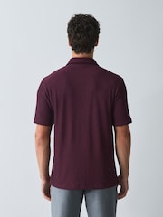 Red Textured Jersey Short Sleeve Shirt - Image 4 of 7