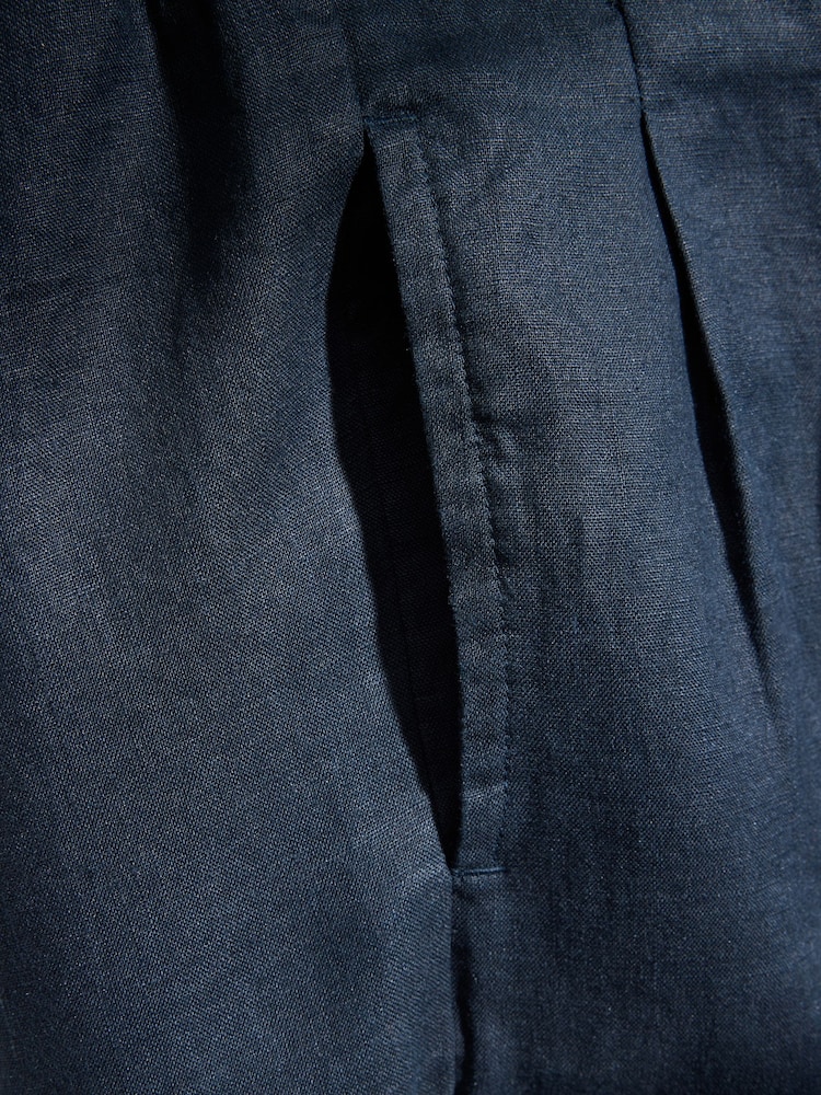 Navy N. Premium 100% Linen Carrot Trousers - Image 7 of 7 Navy N. Premium 100% Linen Carrot Trousers - Image 7 of 7