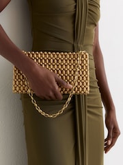 Reiss Gold Beatrix Beaded Shoulder bag - Image 1 of 6
