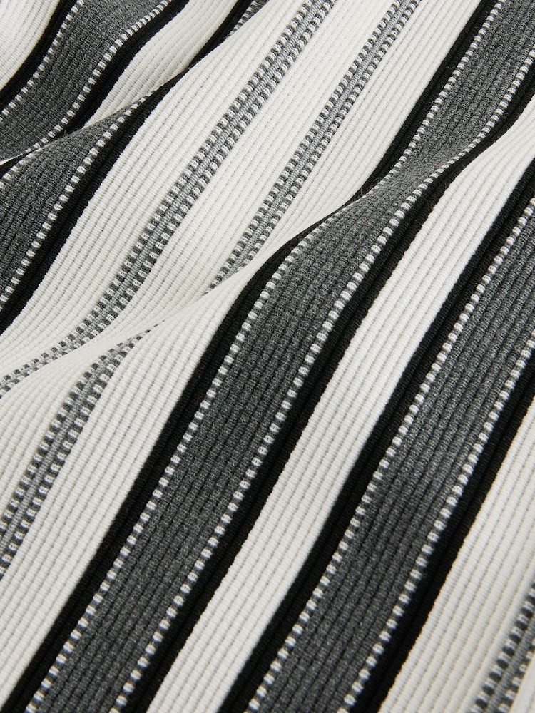 Grey/White Regular Fit N. Premium Short Sleeve Jersey Stripe Shirt - Image 8 of 8 Grey/White Regular Fit N. Premium Short Sleeve Jersey Stripe Shirt - Image 8 of 8