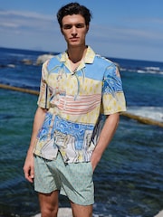 Blue Alec Cumming Print Short Sleeve Shirt - Image 4 of 8