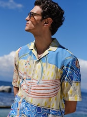 Blue Alec Cumming Print Short Sleeve Shirt - Image 5 of 8