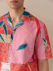 Red Alec Cumming Print Short Sleeve Shirt - Image 4 of 7