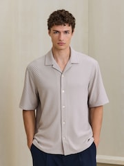 Neutral Jersey Textured Short Sleeve Shirt - Image 4 of 4