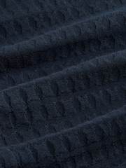 Navy Jersey Textured Short Sleeve Shirt - Image 7 of 7
