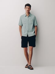 Blue Textured Short Sleeve Shirt - Image 2 of 7