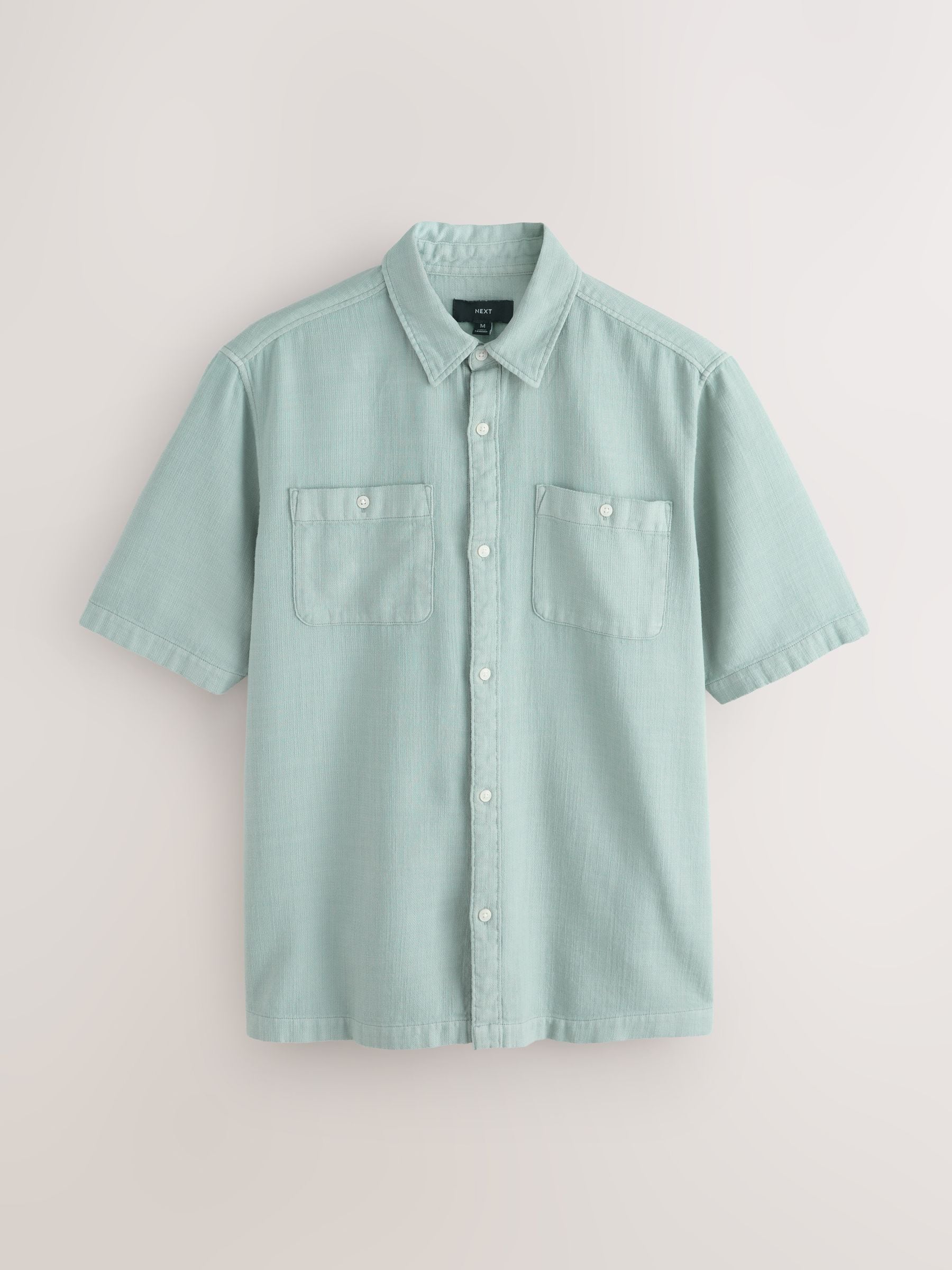 トップス Regular Collar Short Sleeve Shirt Buy Blue Textured Short Sleeve Shirt from Next USA