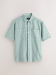 Blue Textured Short Sleeve Shirt - Image 5 of 7