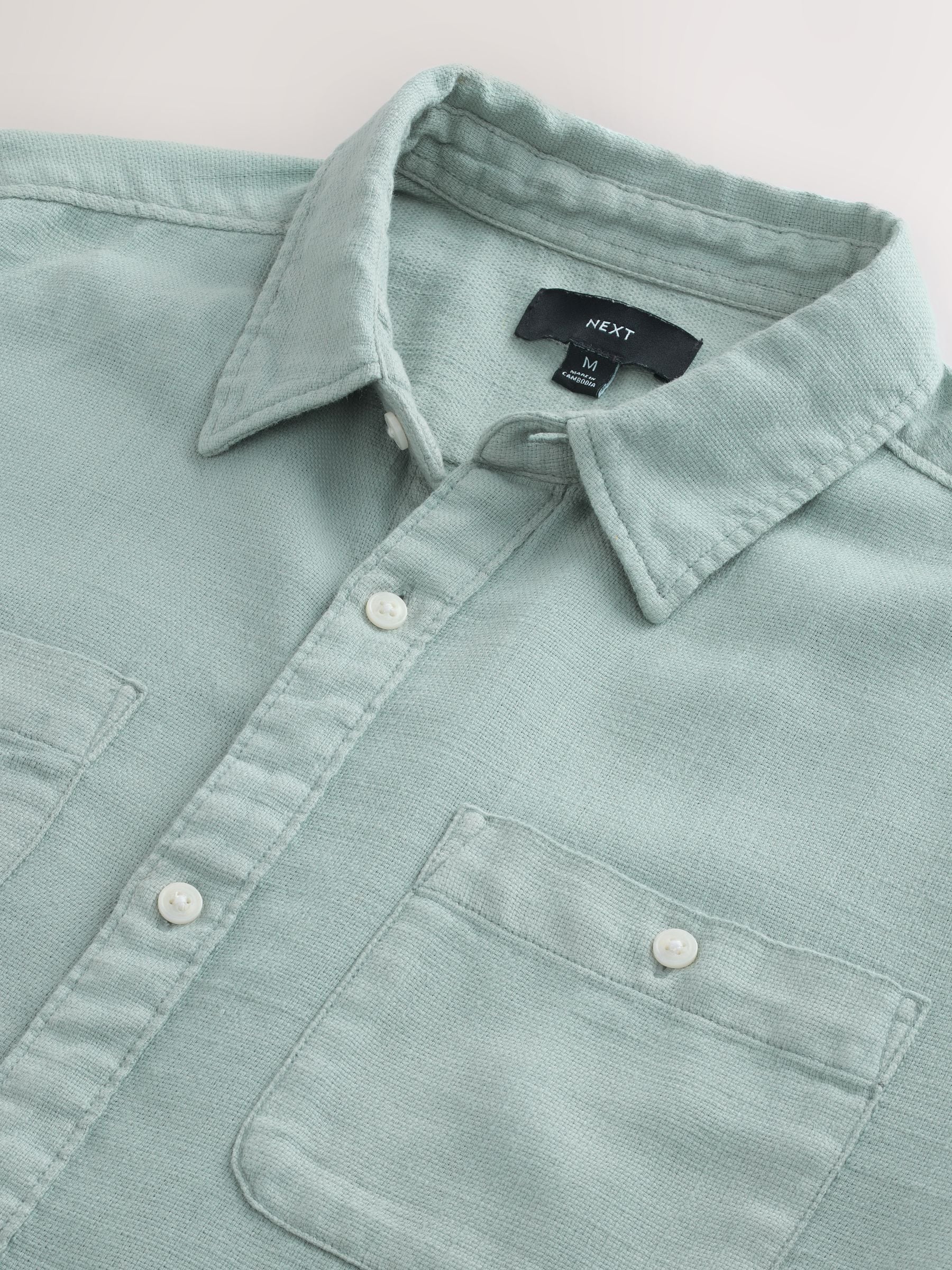 Buy Blue Textured Short Sleeve Shirt from Next USA
