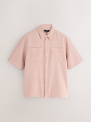 Pink - Kurzärmliges, strukturiertes Hemd - Bild 5 von 7