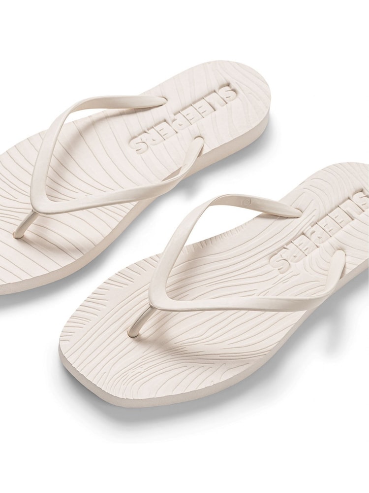 Sleepers Cream Tapered Slim Flip Flops - Image 2 of 4