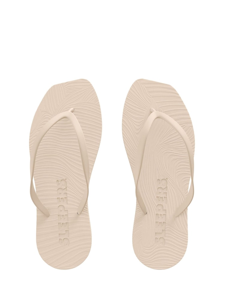Sleepers Cream Tapered Slim Flip Flops - Image 4 of 4