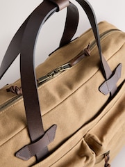 Sand Brown Waxed Canvas Multi Pocket Briefcase - Image 5 of 5
