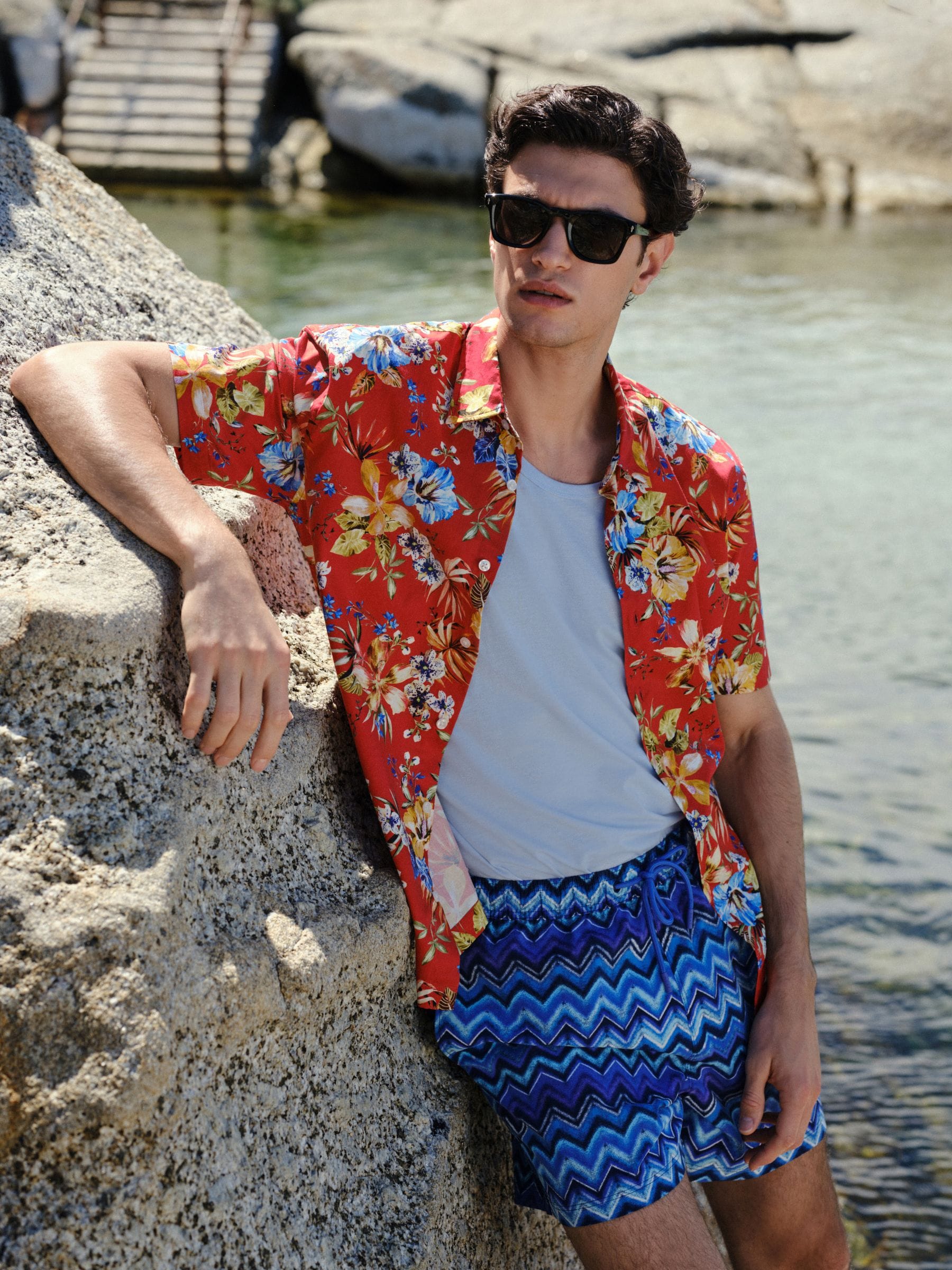 Buy Red Floral Print Short Sleeve Shirt from the Next UK online shop