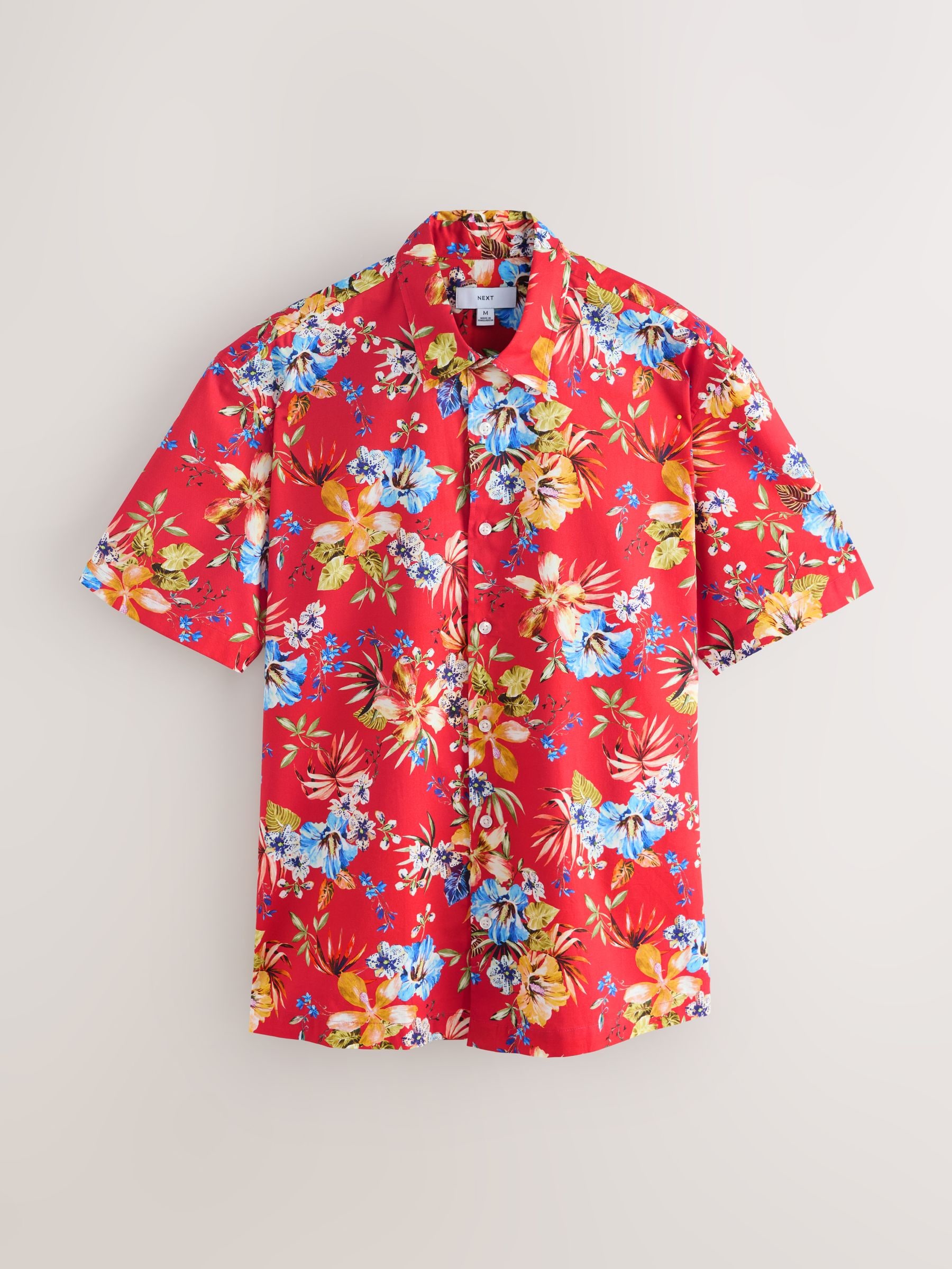 Buy Red Floral Print Short Sleeve Shirt from the Next UK online shop