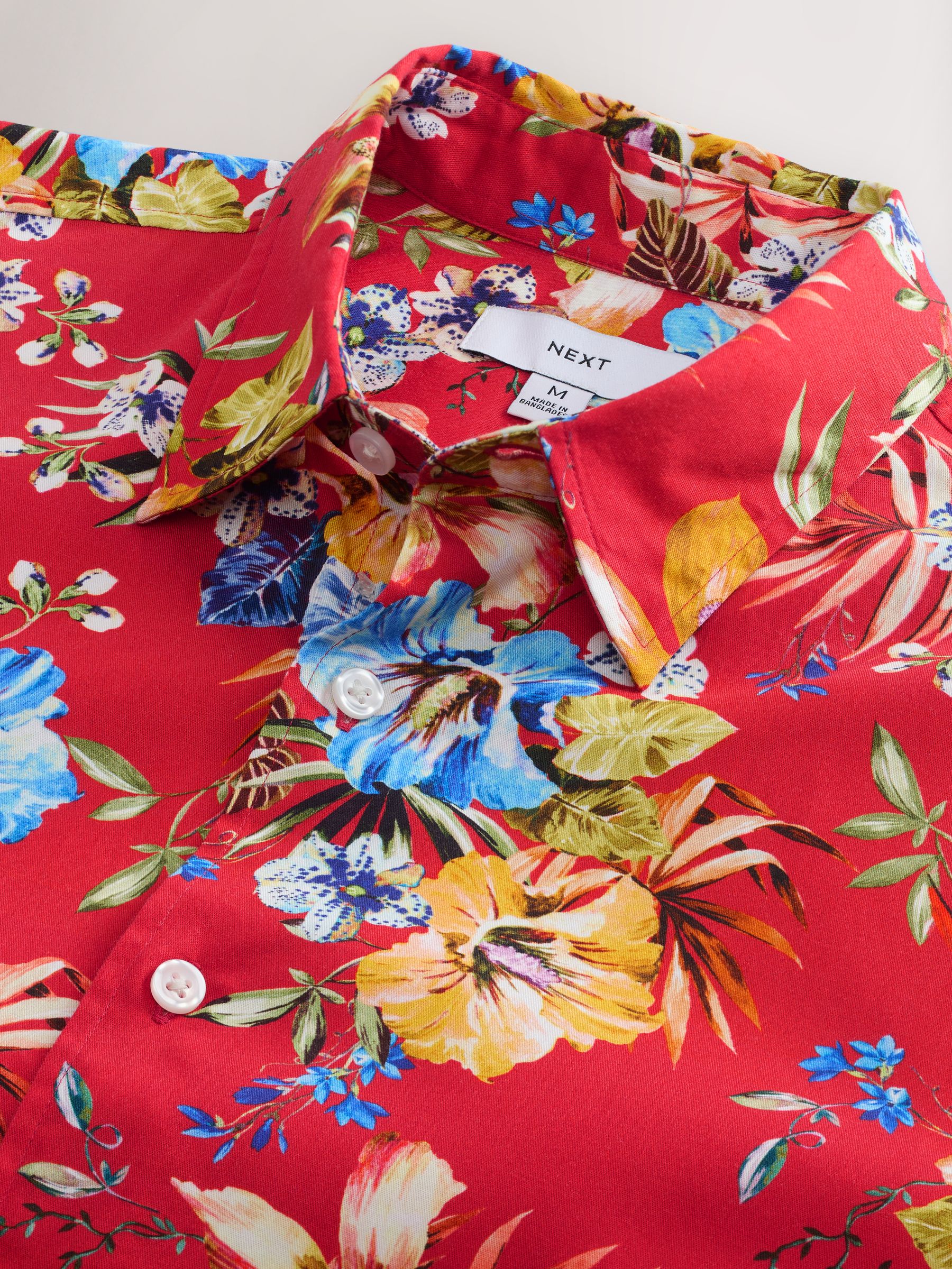 Buy Red Floral Print Short Sleeve Shirt from the Next UK online shop