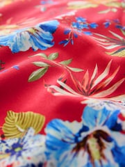 Red Floral Print Short Sleeve Shirt - Image 8 of 8