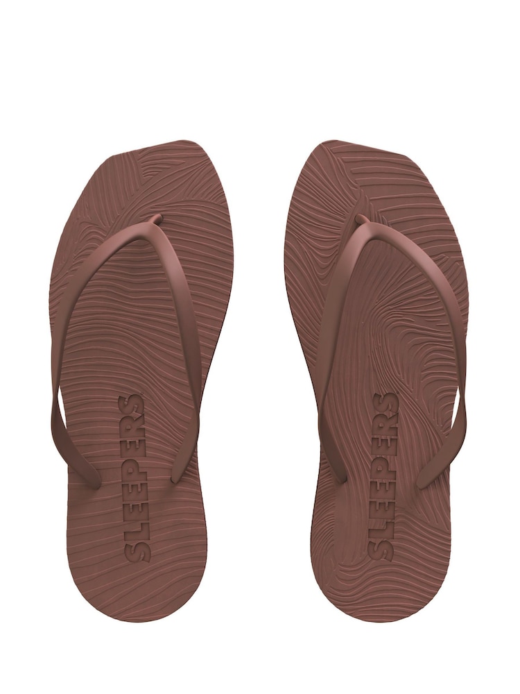 Sleepers Brown Tapered Slim Flip Flops - Image 2 of 2 Sleepers Brown Tapered Slim Flip Flops - Image 2 of 2
