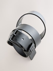 Black Faux Leather Casual Belt - Image 2 of 3