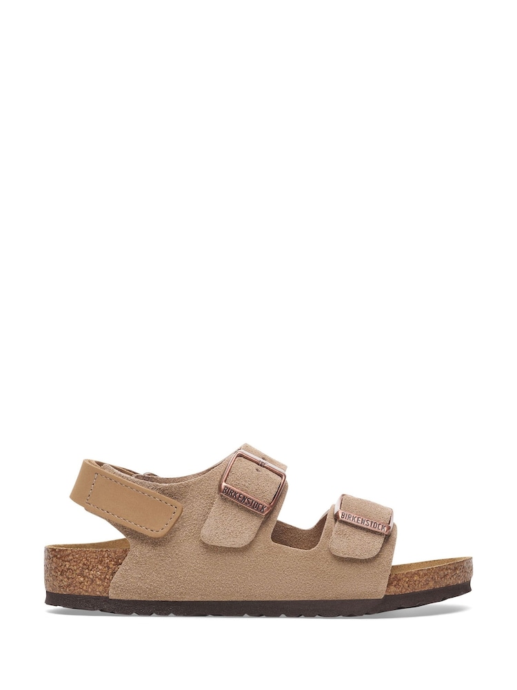 Birkenstock Taupe Brown Milano Suede Sandals - Image 1 of 3 Birkenstock Taupe Brown Milano Suede Sandals - Image 1 of 3