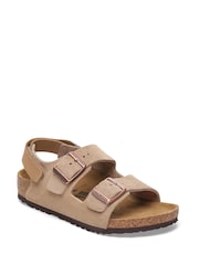 Birkenstock Taupe Brown Milano Suede Sandals - Image 2 of 3
