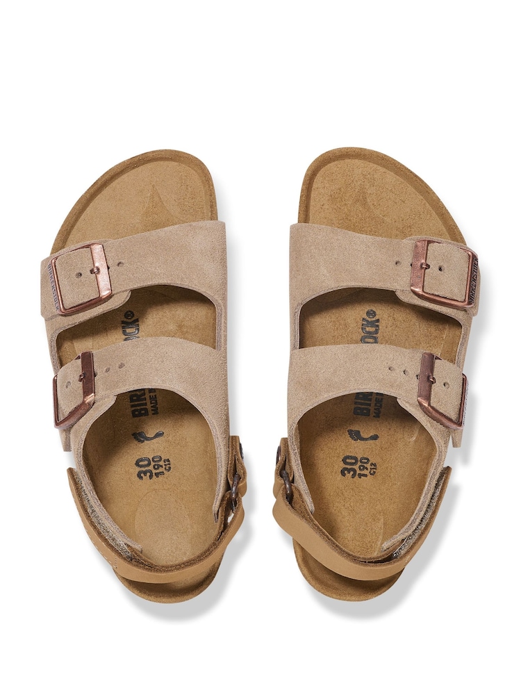 Birkenstock Taupe Brown Milano Suede Sandals - Image 3 of 3 Birkenstock Taupe Brown Milano Suede Sandals - Image 3 of 3